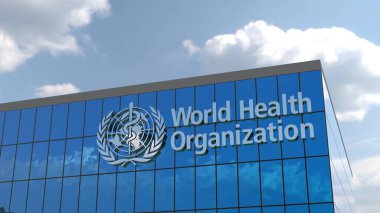 Dünya Sağlık Örgütü Bu çarpıcı 4K görüntüsü cam bir binanın ön cephesinde gösterilen tanınmış bir şirketin ikonik kurumsal logosunu yakalıyor. Sadece yazı işleri için mükemmel..