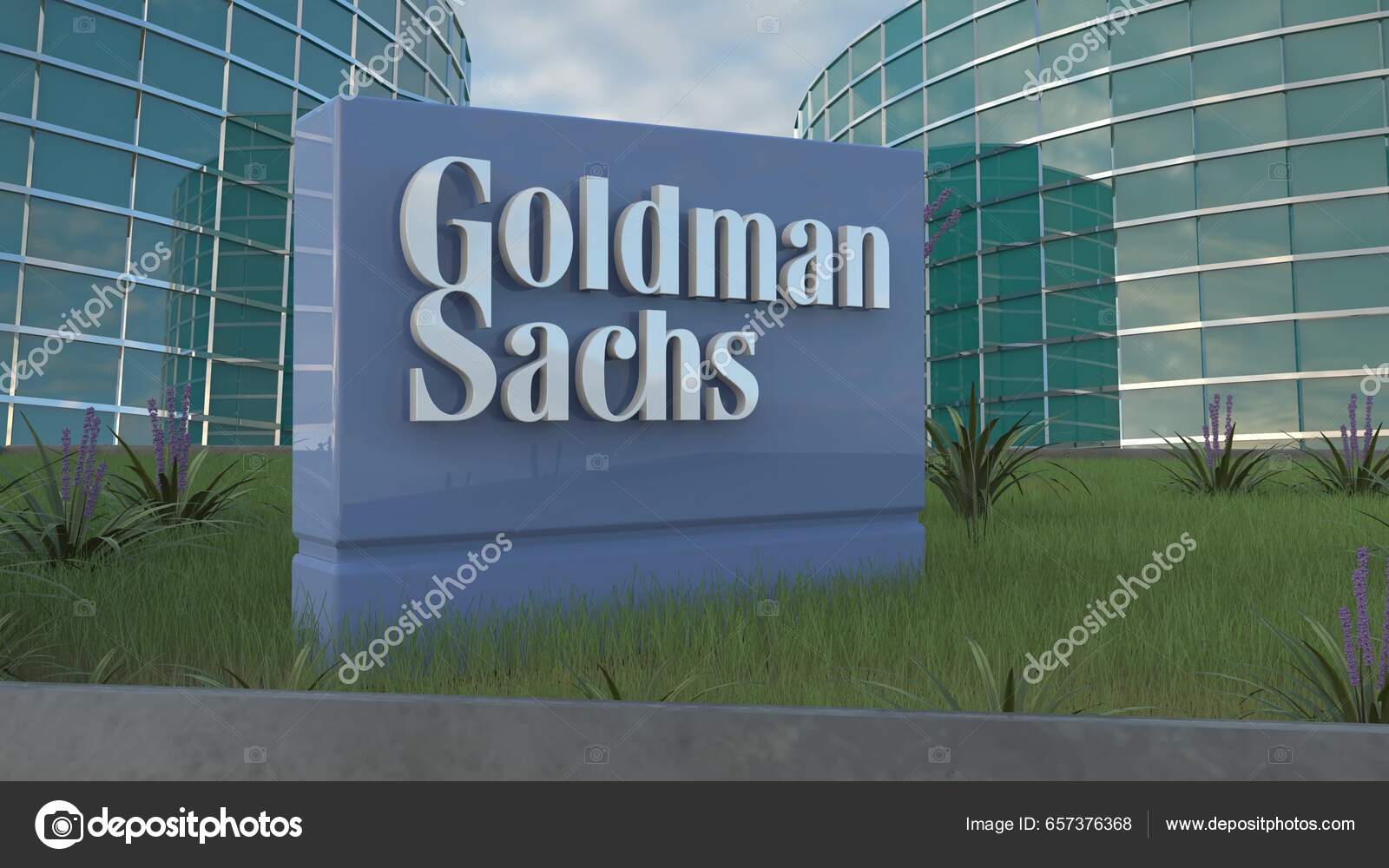 골드만 Goldman Sachs 얼마나 배치되어 있는지를알아 냅니다 전반적 환경을 수있습니다 — 스톡 에디토리얼 사진 ©  Stock_Market_Visuals #657376368