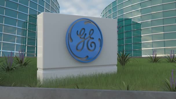 General Electric Commercial Company Logos Fazendo Uma Declaração Ousada Apenas — Vídeo de Stock