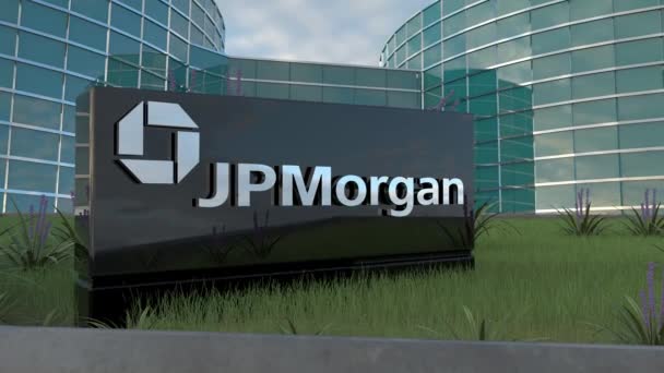 Jpmorgan Chase Ústřední Kancelář Branding Komunikace Excellence Pouze Redakční — Stock video