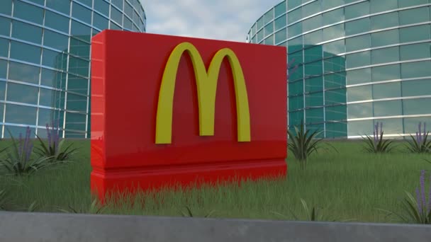 Mcdonalds Corporate Only Editorial Headquarters Fesselndes Signage Design — Stockvideo