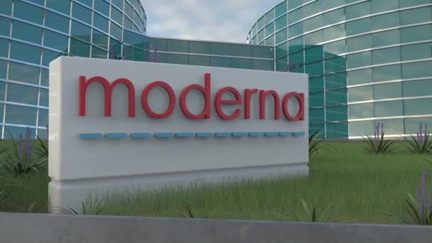 Moderna Företagets Redaktionella Skylt Modern Office Building — Stockvideo