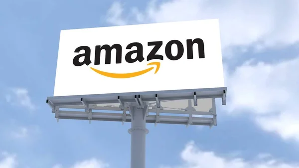 stock image Amazon Editorial logo shining brightly in a captivating cloudscape, radiating brilliance and professionalism