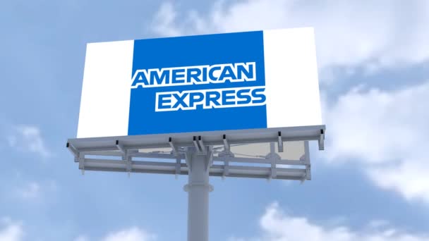 American Express天の雲のロゴアニメーション ブランドのビジュアルアイデンティティを高める — ストック動画