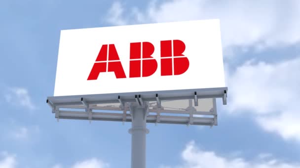 Abb Ltd Majestic Sky Logo Movimiento Con Formación Nubes Etéreas — Vídeos de Stock