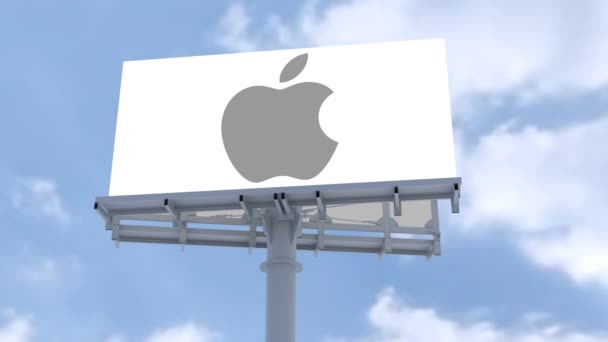 Apple Yenilikçi Gökyüzü Logosu Tasarımı Marka Kimliğinin Yeniden Tanımlanması — Stok video