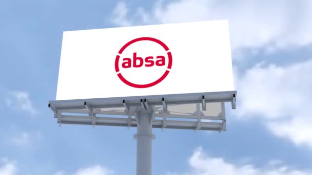 Συγκρότημα Absa Εταιρική Ενσωμάτωση Λογότυπο Στο Δυναμικό Σύννεφο Μια Captivating — Αρχείο Βίντεο