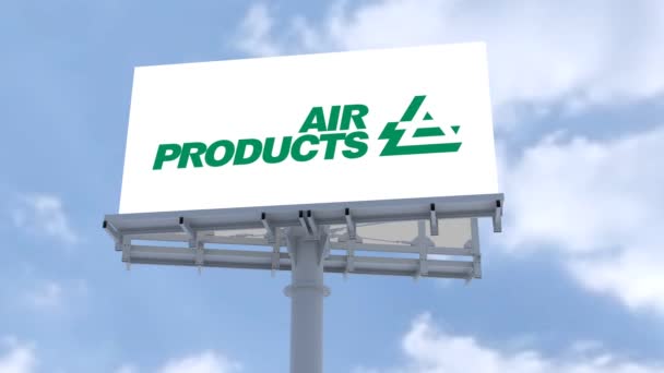 Productos Productos Químicos Del Aire Nubes Flotantes Logotipo Elevando Identidad — Vídeos de Stock