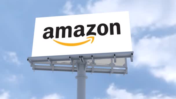 Amazon Verlichte Cloudscape Logo Stralende Schittering Professionaliteit — Stockvideo