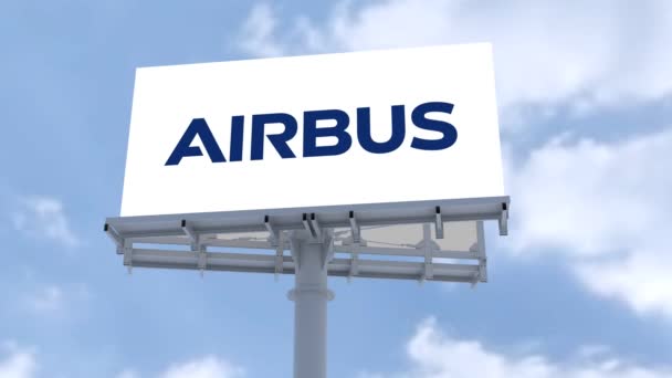Animación Del Logotipo Airbus Cloudscape Dar Vida Marca — Vídeo de stock
