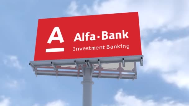 Alpha Bank Grevci Billboard Uluslararası Şirketin Logosunu Gösteriyor — Stok video