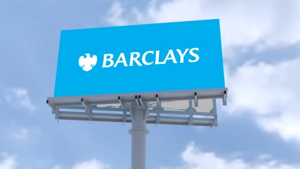 Barclays Dynamic Skyline Billboard Marka Tanıma Piyasa Erişimi Artırılıyor — Stok video