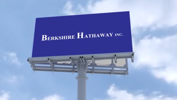 Berkshire Hathaway Skyline Branding Δημιουργώντας Μια Έντονη Οπτική Εμπειρία — Αρχείο Βίντεο