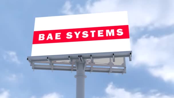 Bae Systems Prominente Bedrijfssignalisatie Met Heldere Blauwe Lucht — Stockvideo