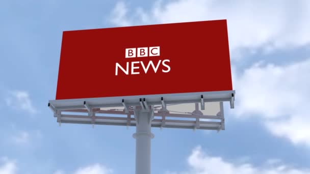 British Broadcasting Corporation Bbc Şirket Logosu Billboard — Stok video