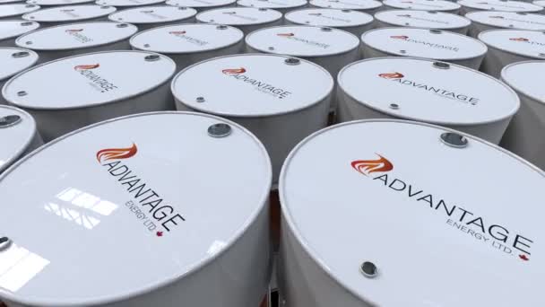 Advantage Energy Captivating Oil Barrels Editorial Animation Industrial Sector — стокове відео