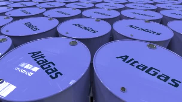 Altagas Hydrocarbon Dynamics Logoanimated Oil Barrels Editorial Only Use — 图库视频影像