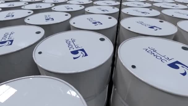 Adnoc Abu Dhabi National Oil Companybarili Petrolio Animati Approfondimenti Del — Video Stock