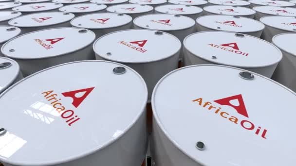 Afrika Oil Exploration Logoanimated Barrels Uitsluitend Voor Redactioneel Gebruik — Stockvideo