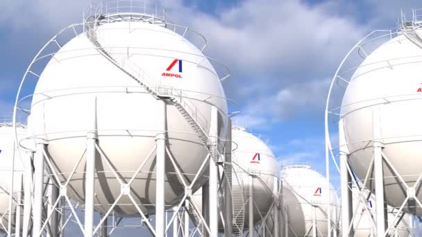 Ampol Oil Gas Industry Rendered Lpg Lng Spheres — 图库视频影像