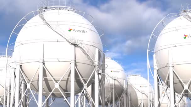 Aker Oil Gas Spheres Editorial Render Showcase — Stock video