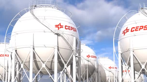 Cepsa精炼厂安全标准 液化石油气及液化天然气球体规例 — 图库视频影像