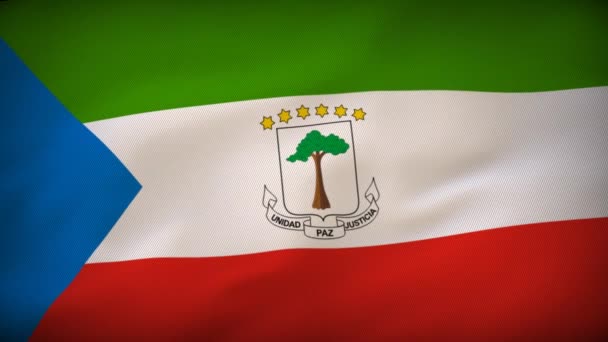 Bandiera Della Guinea Equatoriale Spiegata Simbolo Speranza — Video Stock