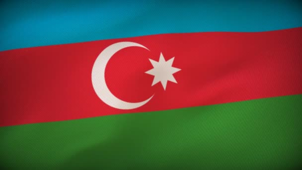 Azerbajdzjan Frihetsvågor National Flag Showcase — Stockvideo