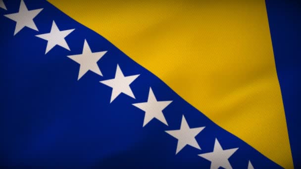 Bosnia Erzegovina Onde Libertà Vetrina Della Bandiera Nazionale — Video Stock