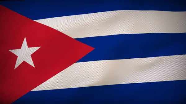 Cuba Majestic Flag Parade Vetrina Della Bandiera Nazionale — Foto Stock