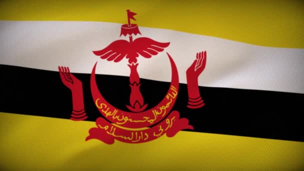 Brunei Hedersflagga Hälsning Till Den Nationella Flaggan — Stockvideo
