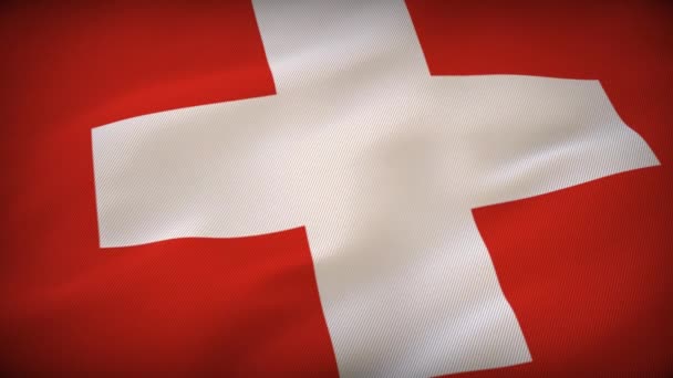 Zeremonie Der Schweizer Flagge Ehrung Der Nationalflagge — Stockvideo