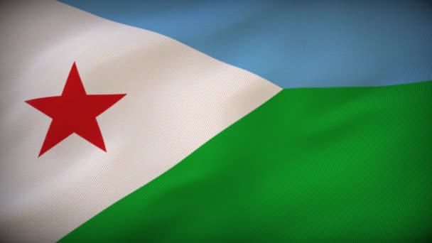 Djibouti Dansa Med Flaggan Ett Glädjefyllt Firande — Stockvideo