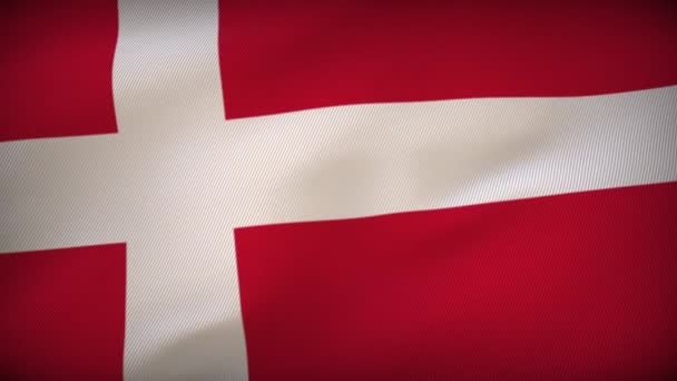 Флаг Дании Преследуя Амбиции — стоковое видео