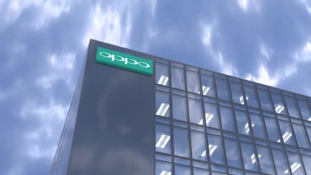 Oppo Editorial Render Corporate Logo Headquarters — Stock Video