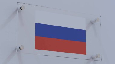 Rusya Bayrak Logosu Plakası Aydınlanmış Arkaplan