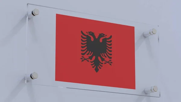 Albania Flag Logo Plate on Office Wall