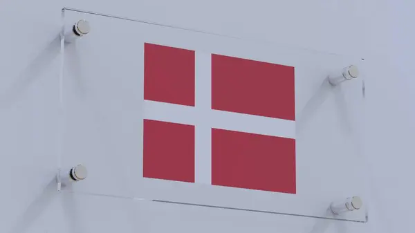 Denmark Abstract Flag Logo on Textured Wall Plate