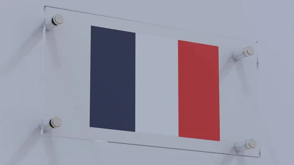 France Illustrated Flag Logo on Business Wall