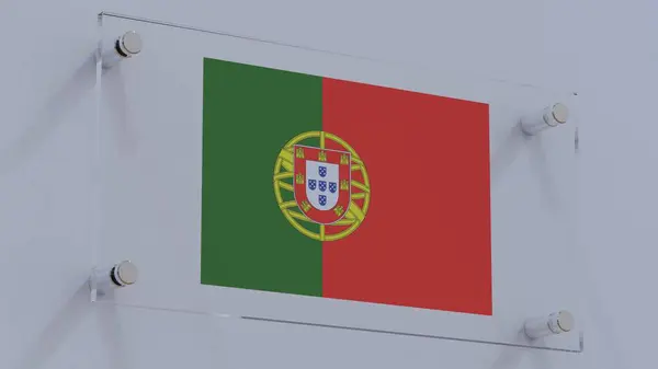 Portugal Futuristic Flag Logo on Glass Partition