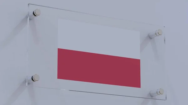 Poland Flag Logo Plate in Elegant Office Setting