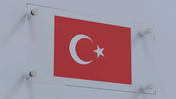 Turkey Flag Logo Plate with Metallic Accents on Wall