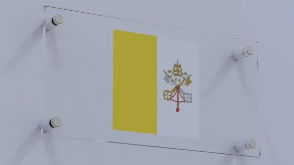 Vatican City Flag Logo Plate with 3D Embossed Effect