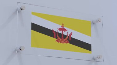 İş Duvarı Levhasında Brunei Metalik Bayrak Logosu
