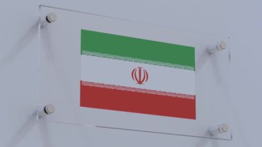 İran Bayrak Logosu Şeffaf Akrilik Duruşu