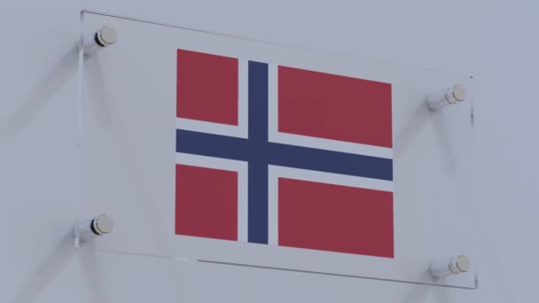 Norvegia Logo Bandiera Dinamica Sulla Piastra Parete — Video Stock