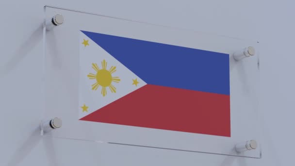 Filippinerna Geometrisk Flagga Logotyp Glasytan — Stockvideo