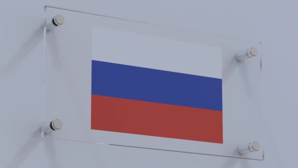 Эмблема Флага России Подсветкой — стоковое видео
