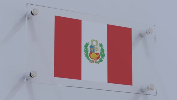 Логотип Перу Подсветкой Флага Стене — стоковое видео