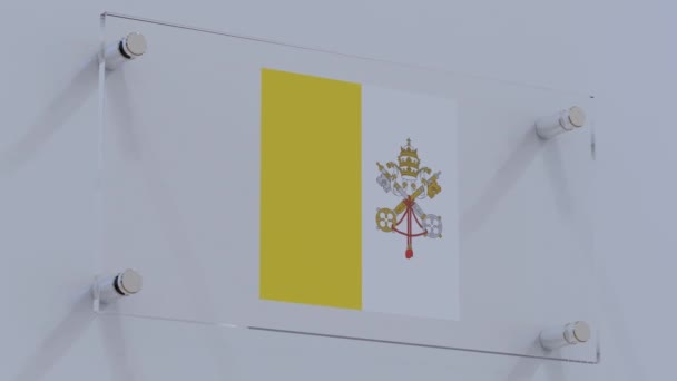 Vaticaanstad Vlag Logo Plaat Met Reliëf Effect — Stockvideo
